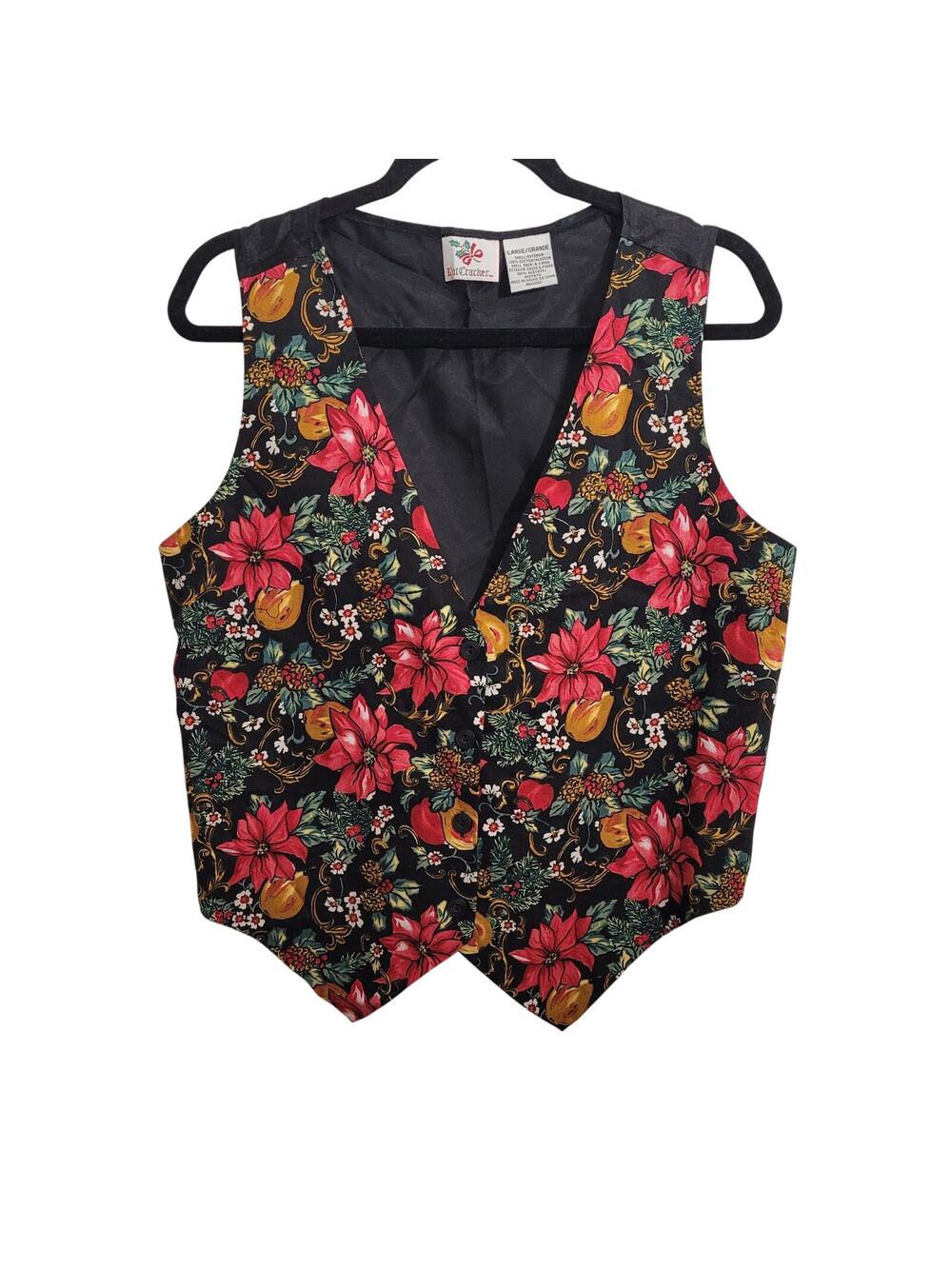 Nutcracker Vest Large/Grande Christmas Floral Pattern Size L/XL Excellent